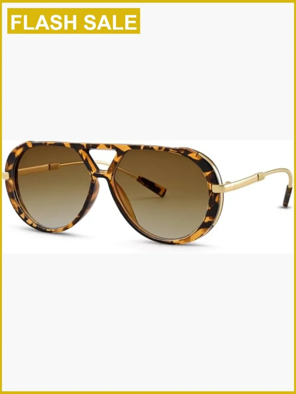 Oversized Aviator Sunglasses 70s Retro Double Bridge Metal Aviator Sun